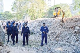 Yangon mayor inspects drainage system, greening programmes