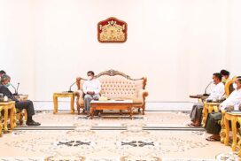 State Administration Council Chairman Prime Minister Senior General Min Aung Hlaing receives Indian Ambassador to Myanmar