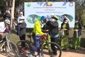 MoHT Union minister attends Christmas dinner, rural cycling festival in PyinOoLwin