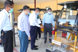 MoTC Union minister inspects Machinery Workshop (Mahlwagon)