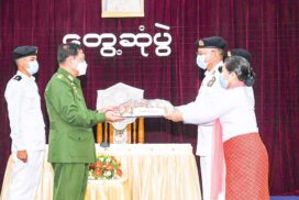 Only when Tatmadaw members serve the duty to enable all children to learn in their assigned regions can they give educational heritage to their offspring:  Senior General says