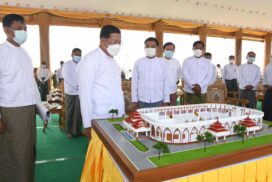 Ground for Sasana Beikman Aggadhipati Visumgama ordination hall consecrated in conjunction with the celebration of success for the ceremony in the precinct of Maravijaya Buddha Park