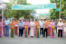 SAC member Daw Aye Nu Sein launches Sittway Walking Thingyan festival, visits pandals