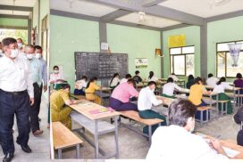 MoE Union Minister inspects Mandalay exam centres where students sit Chemistry, Yadanabon University, Mandalar University
