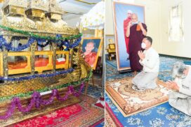 Vice Chairman of the State Administration Council Deputy Commander-in-Chief of Defence Services Commander-in-Chief (Army) Vice-Senior General Soe Win pays homage to remains of State Ovadacariya Shwethuwun Sayadaw