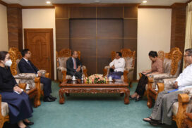 U Kyaw Myo Htut, Deputy Minister for Foreign Affairs receives Cambodian delegation led by Dr Kung Phoak, Secretary of State for Foreign Affairs and International Cooperation and Head of the Office of the Special Envoy of the ASEAN Chair