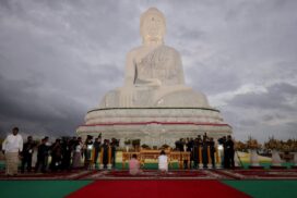 World’s tallest Maravijaya Buddha Image consecrated with resounding success