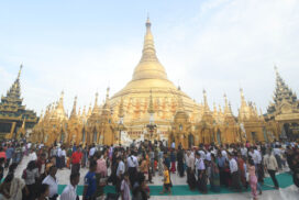 Religious places crowded with pilgrims on full moon day of Second Waso (Dhammacakka Day)