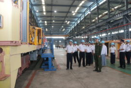 Deputy Prime Minister  MoTC Union Minister inspects locomotive factory in Nay Pyi Taw