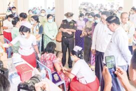 A team of specialists gives treatments to children under  five in Magway