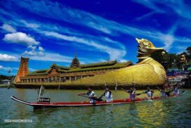 26 teams participate in Meiktila traditional boat race of pagoda festival