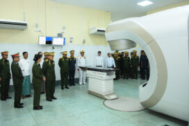 Vice-Senior General Soe Win instructs members of Medical Corps to exchange experiences with international organizations