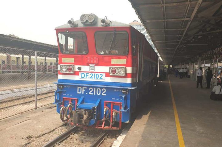 A locomotive run on the Yangon-Mawlamyine railway lines seen at the Central Railway Station in Yangon. photo: soe myint aung