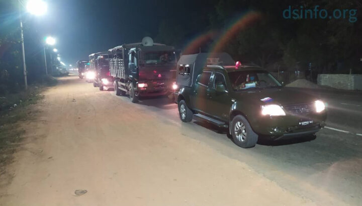 A convoy of the combined forces’ vehicles is seen taking security measures in public areas round the clock.