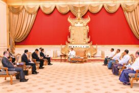SAC Chairman Prime Minister Senior General Min Aung Hlaing receives Mr Prak Sokhonn, Special Envoy of the ASEAN Chair on Myanmar
