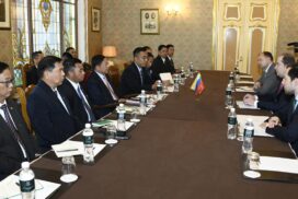 SAC Chairman Prime Minister Senior General Min Aung Hlaing and delegation hold talks about cooperation in various sectors with Russian Federation