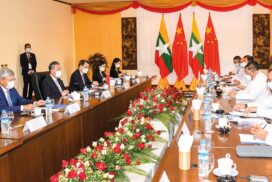 U Wunna Maung Lwin, Union Minister for Foreign Affairs and Mr. Wang Yi, State Councilor and Foreign Minister of China hold Bilateral Meeting