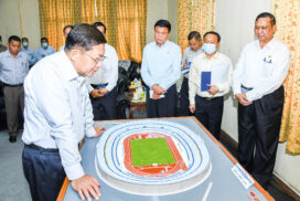 SAC Chairman Prime Minister Senior General Min Aung Hlaing inspects upgrading of Aung San Stadium