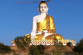 Construction of Bodhi Tahtaung Buddha Sitting Image fully completed