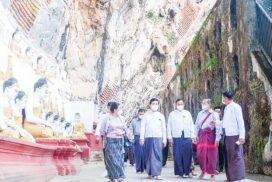 SAC Member and party visit historical site, Kawgun Cave in Kayin State