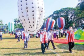 SAC members, Union ministers join fingerling releasing ceremony, hot-air balloon releasing ceremony in Hpa-an