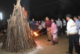MRTV staff and families hold Tazaungdaing festival