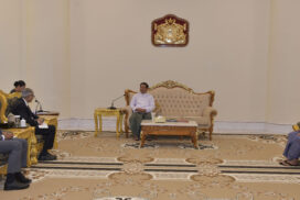 SAC Chairman Prime Minister Senior General  Min Aung Hlaing receives Foreign Secretary of  Ministry of External Affairs of India Mr Vinay Mohan Kwatra