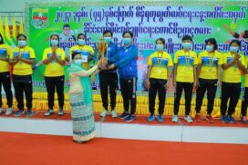 Final matches of SAC Chairman’s Trophy Inter-State/Region Invitational Volleyball Tournament (Men/Women) held in Nay Pyi Taw