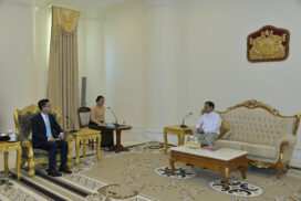 SAC Chairman Prime Minister Senior General Min Aung Hlaing receives Cambodian Ambassador to Myanmar