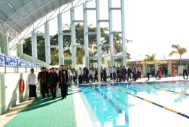 SAC members, Union ministers unveil Nyeinchanthaya swimming pool in commemoration of 75th Anniversary (Diamond Jubilee) Kachin State Day