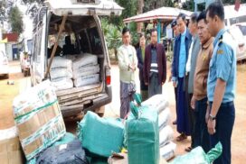 Illegal teak, foodstuffs, consumer goods and vehicles confiscated