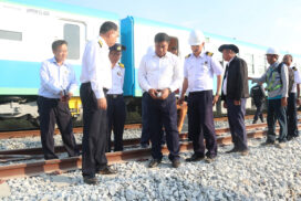 MoTC Union Minister inspects upgrading work of Yangon-Mandalay railway