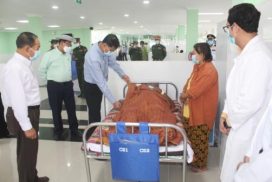 SAC Member DPM Union Defence Minister meets staff in Sagaing Region, visits Monywa General Hospital (500-bed), military hospital