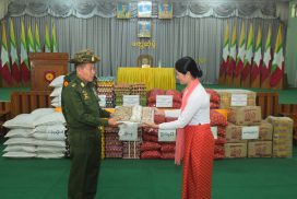 SAC Vice-Chair Deputy C-in-C of Defence Services Commander-in-Chief (Army) Vice-Senior General Soe Win meets officers, other ranks and families of Loikaw station, comforts Tatmadaw members, and families at local military hospital
