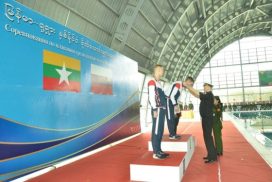 Closing, award-giving ceremony held for Myanmar-Russia Cadets Swimming Competition