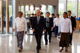 Delegation led by Deputy Chair of the Elders Ex-UNSG Mr Ban Ki-moon leaves from Nay Pyi Taw