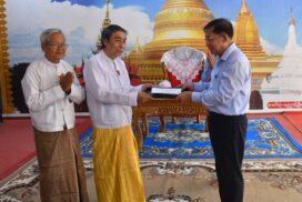 SAC Chairman Prime Minister Senior General Min Aung Hlaing inspects inundation and damage in Bagan ancient cultural zone