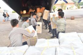 Tatmadaw (Air) delivers relief supplies to people affected by Cyclone Mocha in Rakhine State