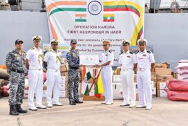 4th Indian navy ship carrying relief materials reaches Yangon