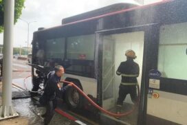 YBS 78 vehicle catches fire