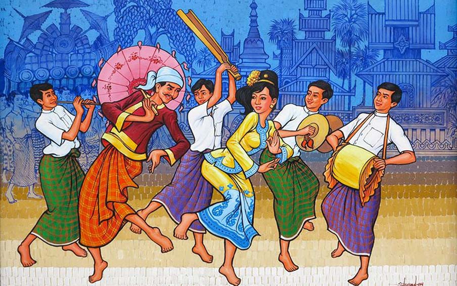 Myanmar traditional style paintings to enter world market and to bring out new generations