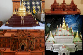 Lacquered pagoda and stupa models _2