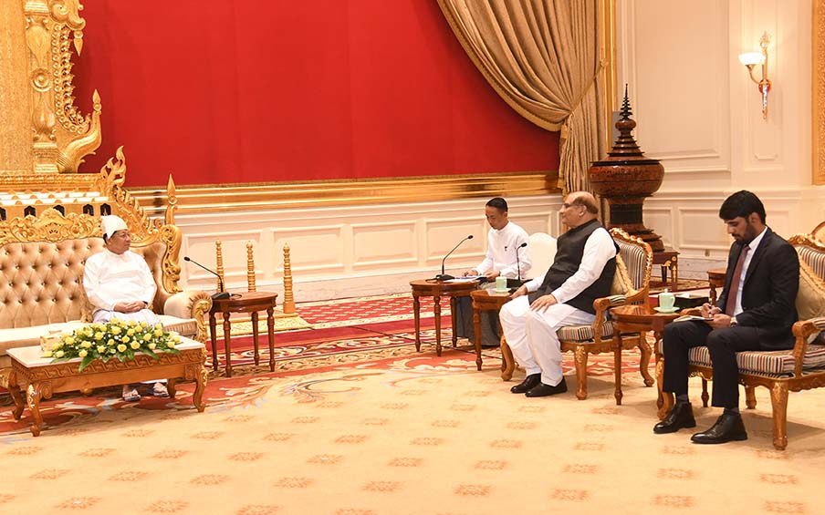 SAC Chairman Prime Minister Senior General Min Aung Hlaing accepts Credentials of Ambassador of Pakistan to Myanmar